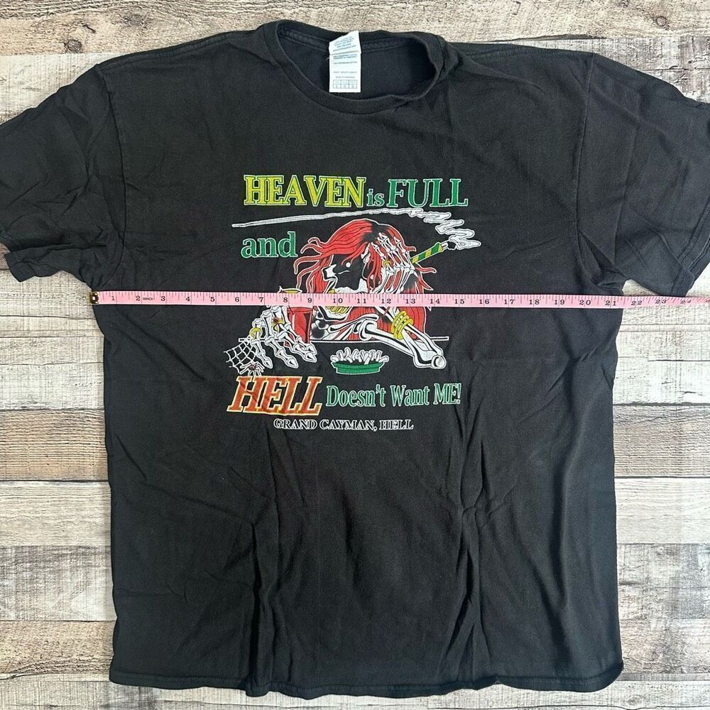 Vintage Y2K Heaven Is Full and Hell Doesn't Want Me Funny T Shirt | Size Large - Picture 3 of 6